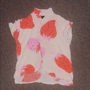 No Boundaries Red and Pink Casual Button Down Shirt